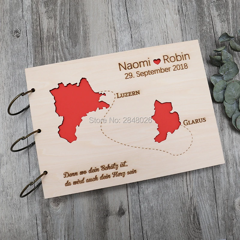 Custom Photo Book - كتاب ضيوف الزفاف الشخصي الريفي، دفتر