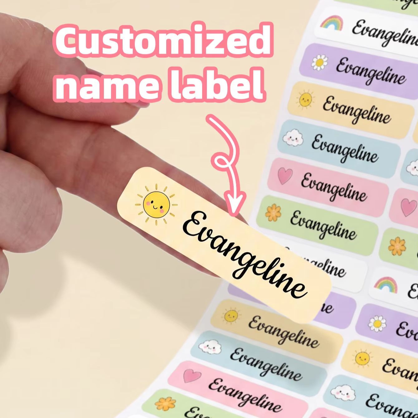 Personalized Name Box - 1-220 قطعة ملصقات أسماء مخصصة، ملصقات