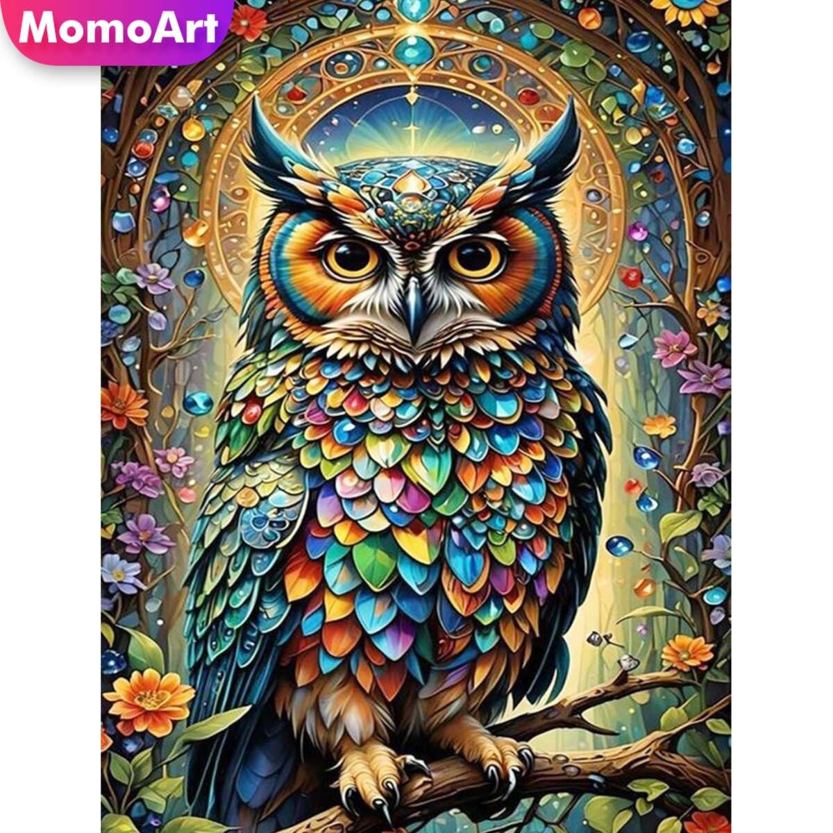 Photo Mosaic Print - Momoart جديد وصول الماس الفسيفساء البومة