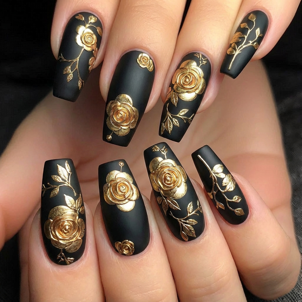 Pressed Flower Art - أظافر صناعية ثلاثية الأبعاد للنساء والفتيات