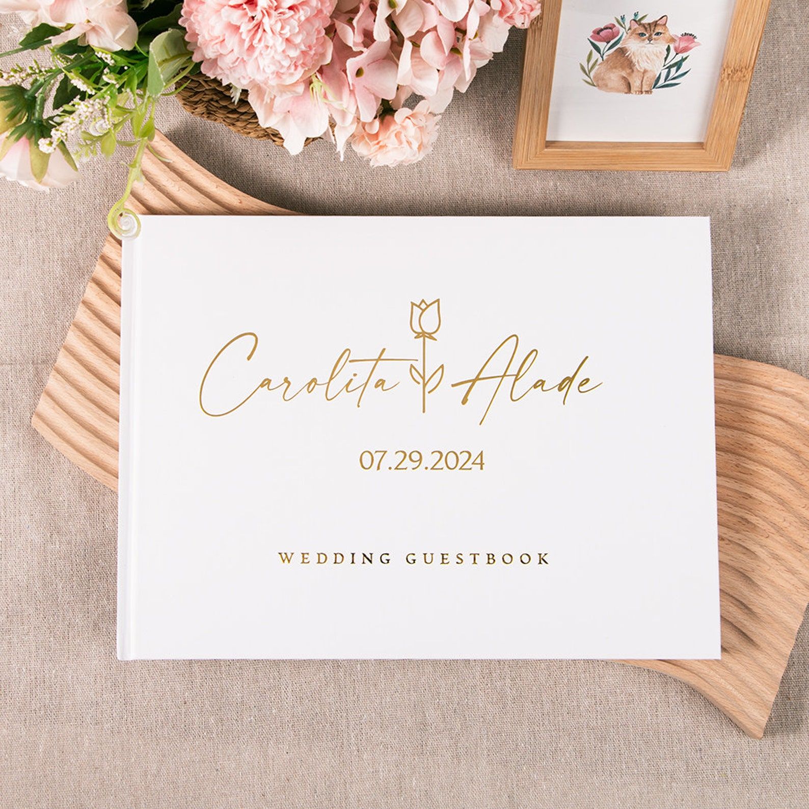 Custom Photo Book - مخصص الزفاف سجل الزوار شخصية ضيف