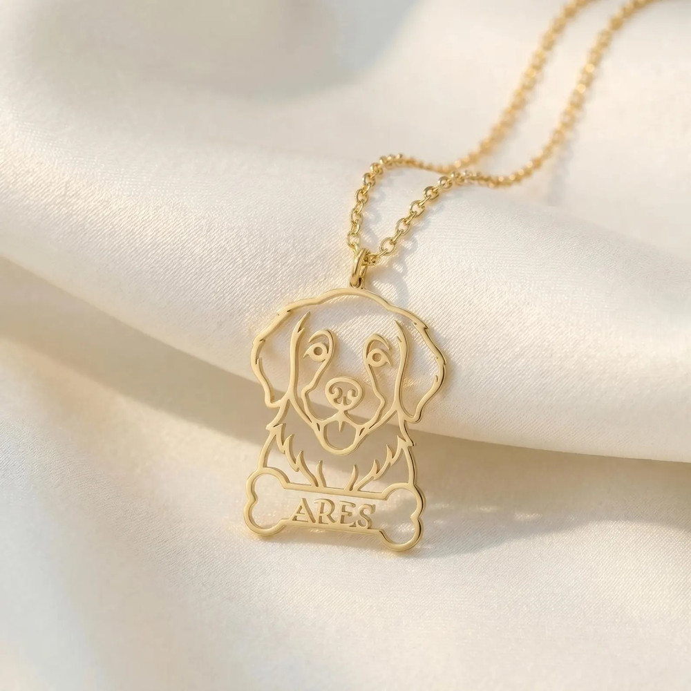 قلادة مخصصة بتصميم ظل شكل كلب  - مراجعة Birth Flower Necklace وسعره