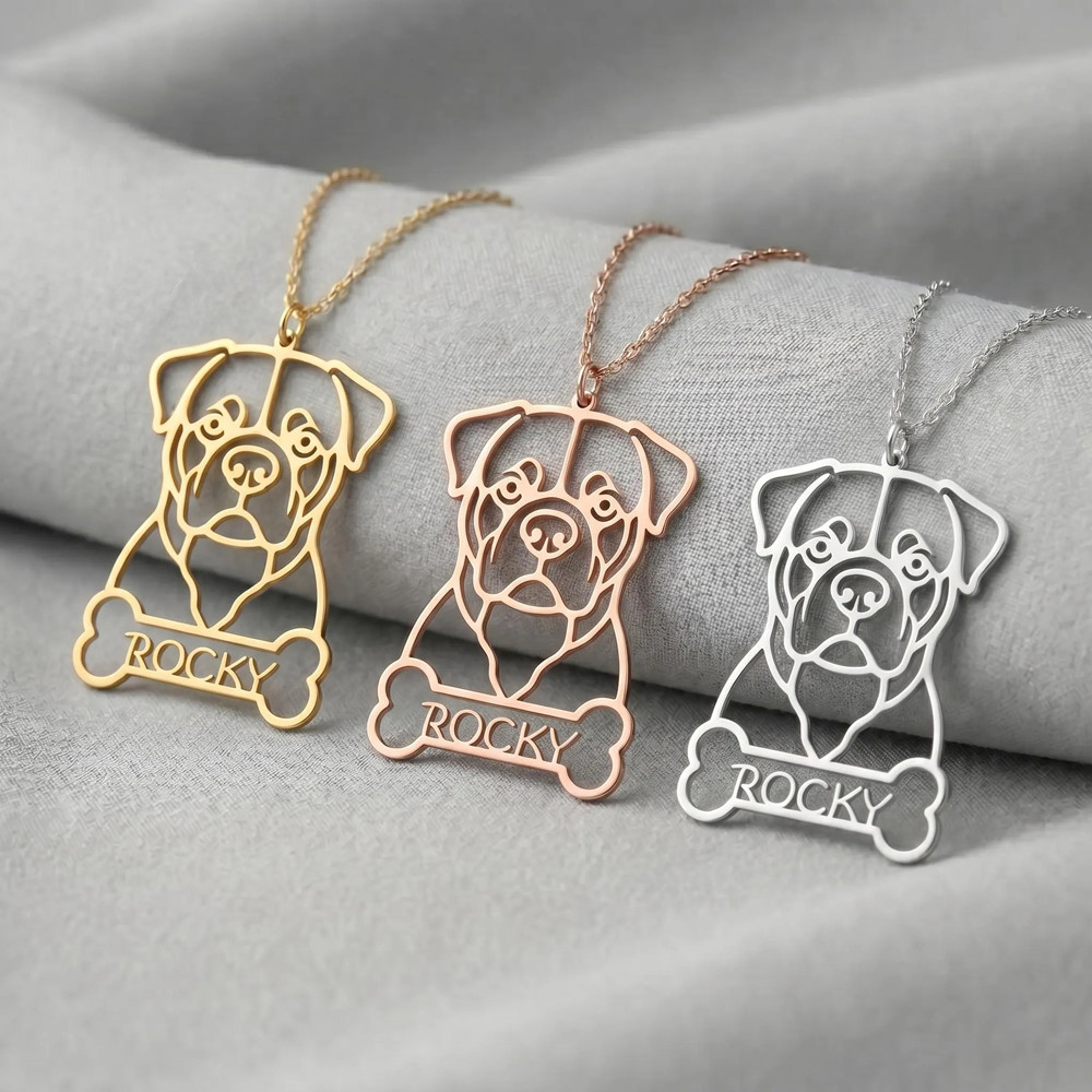قلادة مخصصة بتصميم ظل شكل كلب  - مراجعة Birth Flower Necklace وسعره