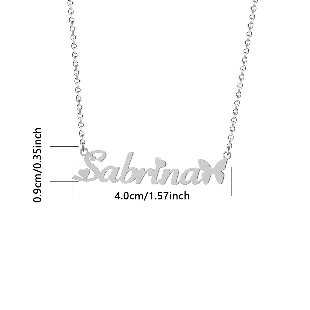 1 قطعة قلادة اسم الفراشة شخصية - مراجعة Name Necklace Custom وسعره