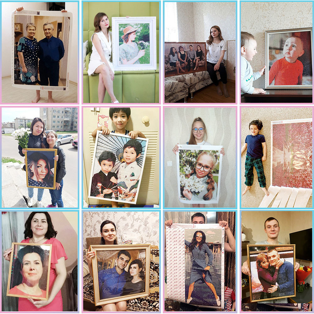 HUACAN الماس الفسيفساء صورة مخ - مراجعة Photo Mosaic Print وسعره