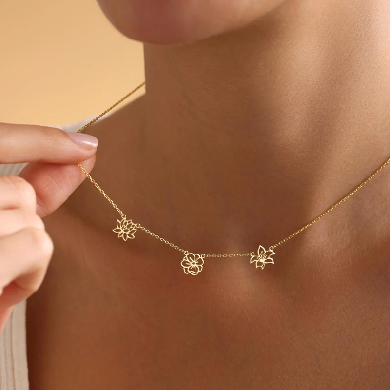 تخصيص الولادة الزهور قلادة الن - مراجعة Birth Flower Necklace وسعره