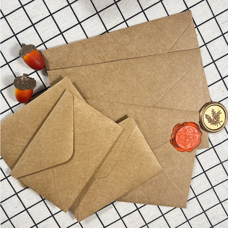 50 قطعة من مغلفات الورق البني  - مراجعة Wax Seal Letter Kit وسعره